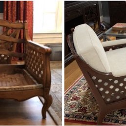 Before and after!! Incredible transformation. These became very comfortable and unique chairs. Before and after!! Incredible transformation. These became very comfortable and unique chairs.