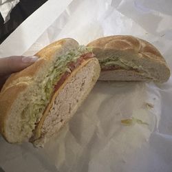 Cranberry Market & Deli - Turkey, cheddar, LTO & mayo on a round roll