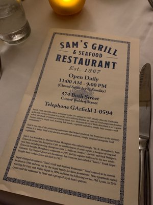Menu photo 3 Sam's Tavern San Francisco, CA Menu photo 3 Sam's Tavern San Francisco, CA