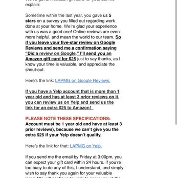 Los Angeles Property Management Group - The bribe email from LAPMG- - Property Management Near Me - Studio City, California Los Angeles Property Management Group - The bribe email from LAPMG- - Property Management Near Me - Studio City, California