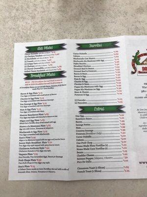 Menu photo 2 Don Jose Mexican Restaurant Victoria, TX