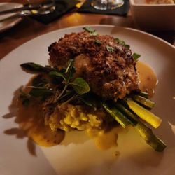 Bistro 70 - Crab stuffed grouper with risotto and asparagus