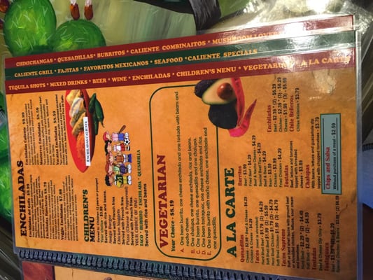 Menu photo 7 Caliente Mexican Restaurant Carmel, IN