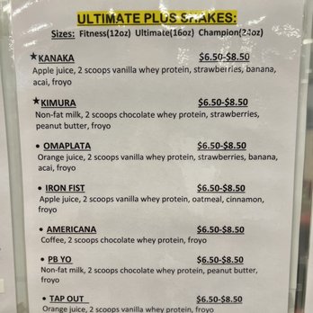 Arm Bar - a menu for the ultimate plus lakes - Juice Bars & Smoothies Near Me - Waipahu, Hawaii