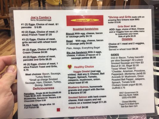 Menu photo 6 Simple Joe Cafe Baton Rouge, LA Menu photo 6 Simple Joe Cafe Baton Rouge, LA