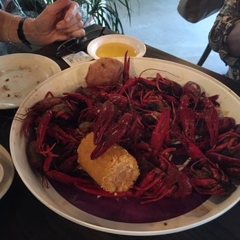 Cypress Grill - Working our way through 3 lbs of delicious crawfish - American Near Me - Austin, Texas Cypress Grill - Working our way through 3 lbs of delicious crawfish - American Near Me - Austin, Texas