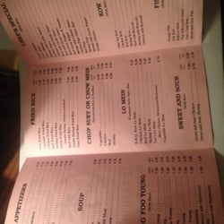 Lee's Chop Suey - Inside of menu