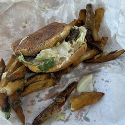 PANTRY CHEESEBURGER comes w/ hand-cut fries PANTRY CHEESEBURGER comes w/ hand-cut fries