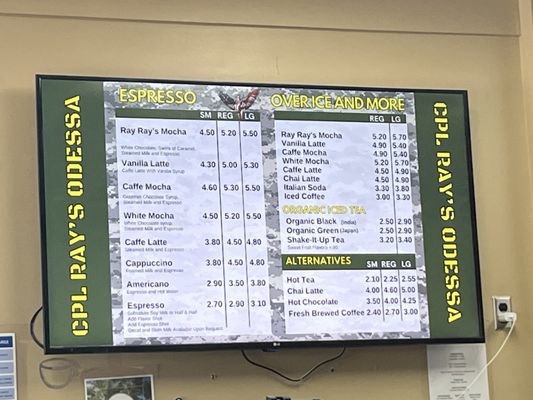 Menu photo 2 Cpl Ray's Coffee Odessa, TX