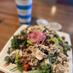 Luna Grill Cerritos - GREEK SALAD, extra sauce I had to ask for & fountain drink. 11/8/23