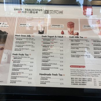 Shuyi Tealicious - Menu - Taiwanese Near Me - Mississauga, Ontario