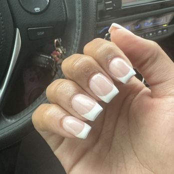 Nails by Lina - This how she did them white and very thick nails I've never gotten my nails done so bad. - Nail Salons Near Me - Saint Petersburg, Florida