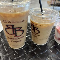 Bagel Barista Station - Coffee cake iced coffee 20 oz & hazelnut iced coffee 16 oz
