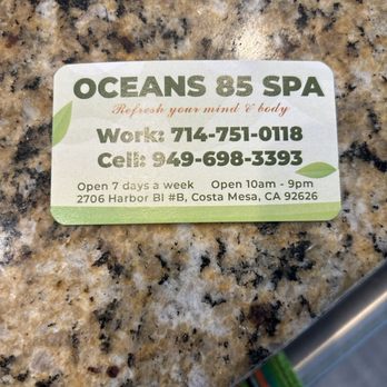 Oceans 85 Spa - Massage Near Me - Costa Mesa, California
