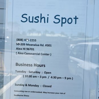 Sushi Spot - Business Hours - Japanese Near Me - Aiea, Hawaii Sushi Spot - Business Hours - Japanese Near Me - Aiea, Hawaii