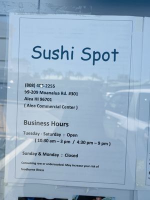 Menu photo 1 Sushi Spot Aiea, HI Menu photo 1 Sushi Spot Aiea, HI