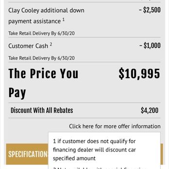 ClayCooley - Chevrolet - False advertising price - Car Dealers Near Me - Irving, Texas ClayCooley - Chevrolet - False advertising price - Car Dealers Near Me - Irving, Texas