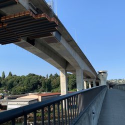 West Seattle Bridge, above left, from the West Seattle Bridge Trail.