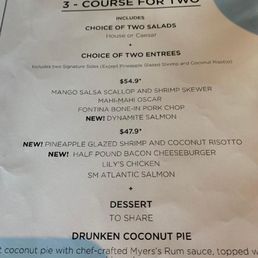 Prix fixe menu