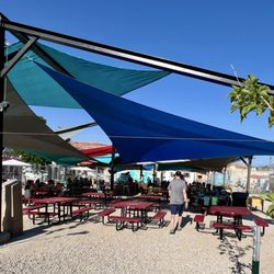 Moab Food Truck Park - Covered patio with misters all around