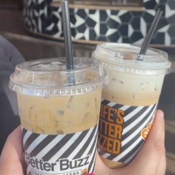 Better Buzz Coffee Hillcrest - Iced Caramel vanilla latte and Banana pudding drink - Coffee & Tea Near Me - San Diego, California Better Buzz Coffee Hillcrest - Iced Caramel vanilla latte and Banana pudding drink - Coffee & Tea Near Me - San Diego, California