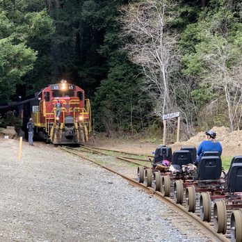 Skunk Train - Waiting for the train to head back so we can go on the return trip as well. - Tours Near Me - Fort Bragg, California Skunk Train - Waiting for the train to head back so we can go on the return trip as well. - Tours Near Me - Fort Bragg, California