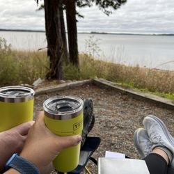 North Bend State Park - Enjoying the morning coffee and a book