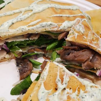 Fraise Cafe - 06/12/21 Chicken Florentine Crepe and its sidekick mushrooms - Creperies Near Me - Fullerton, California Fraise Cafe - 06/12/21 Chicken Florentine Crepe and its sidekick mushrooms - Creperies Near Me - Fullerton, California