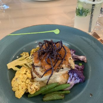 The Bistro Edgewood - Halibut with veggies on a bed of risotto - New American Near Me - Stateline, Nevada The Bistro Edgewood - Halibut with veggies on a bed of risotto - New American Near Me - Stateline, Nevada