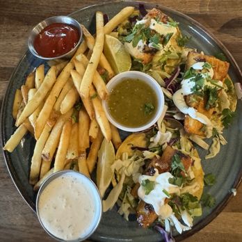 Eureka! - Mahi Mahi El Pastor Tacos - American Near Me - Indian Wells, California Eureka! - Mahi Mahi El Pastor Tacos - American Near Me - Indian Wells, California