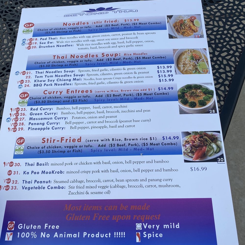 Beyond Thai - Menu - Thai Near Me - Littleton, Colorado