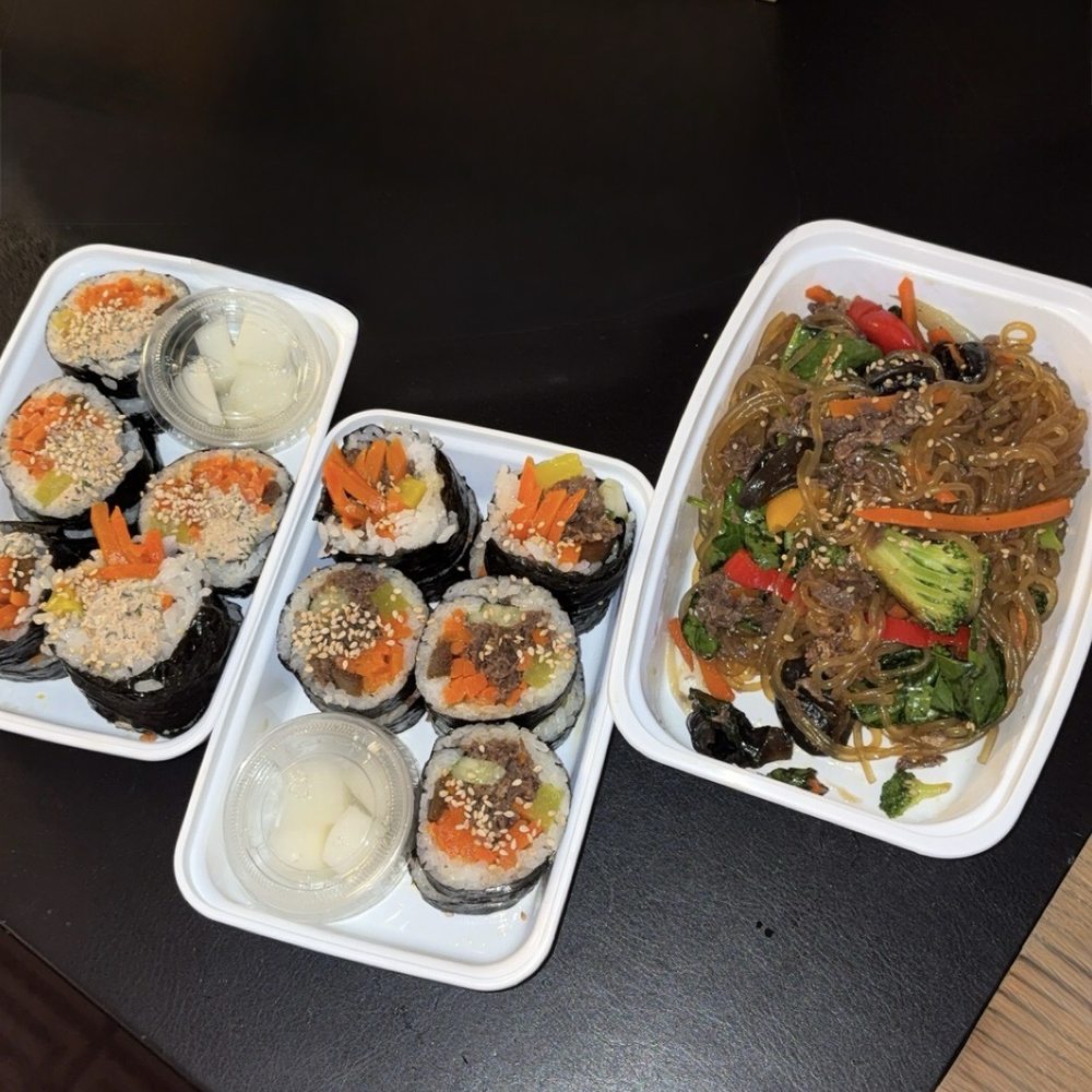Spicy tuna Kimbap, Bulgolgi Kimbap, Japchae