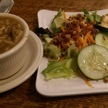 The Beef House - Beef noodle soup and salad bar plate - Seafood Near Me - Covington, Indiana