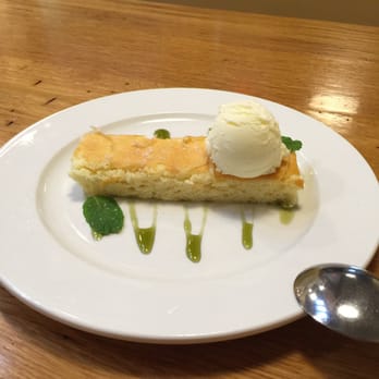 Limestone - Lemon chiffon cake with gelato and basil leaf sauce - Pizza Near Me - Lawrence, Kansas