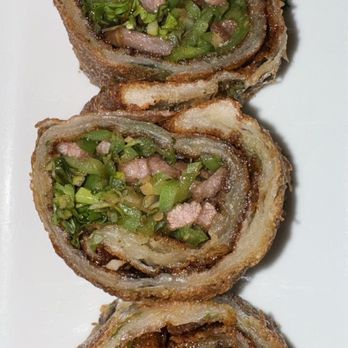 Dumpling Xuan - A14. Scallion Pancake Beef Roll W. Spicy Peppers - Chinese Near Me - Cambridge, Massachusetts