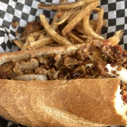Cheesesteak and fries