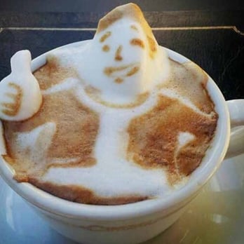 Coffee Coffee - Added peppermint schnapps to my white mocha and then this happened. (time to quit drinking! ha!) - Cafes Near Me - Encinitas, California
