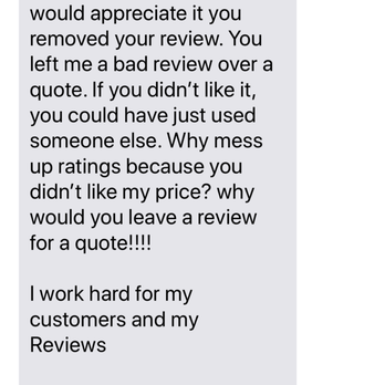 Simple Pro Handyman - Text #1 asking me to remove my review. - Handyman Near Me Simple Pro Handyman - Text #1 asking me to remove my review. - Handyman Near Me