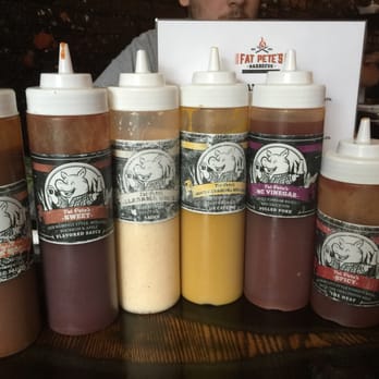 Fat Pete's BBQ - Sauces Texas Mop is beer infused and with beef stock - Barbeque Near Me - Washington, DC, District of Columbia Fat Pete's BBQ - Sauces Texas Mop is beer infused and with beef stock - Barbeque Near Me - Washington, DC, District of Columbia