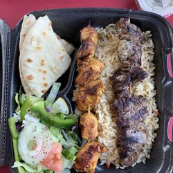 Flame Kabob Grill - Flaming Chicken and Beef Kebab Plate