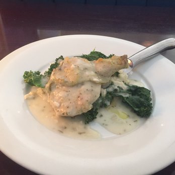 Settles Grill - Herb Roasted Chicken Breast with mango cheese grits and Pan roasted kale - Comfort Food Near Me - Big Spring, Texas