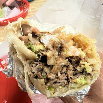 El Farolito - Super Burrito Camarones Carne Asada - Mexican Near Me - San Francisco, California