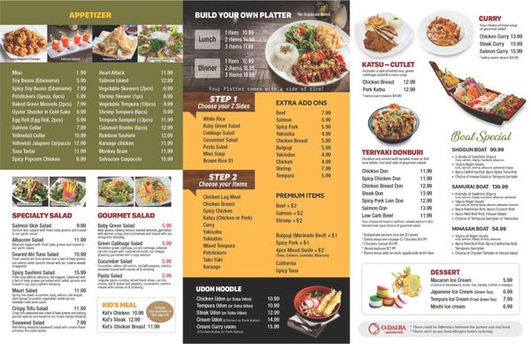 Menu photo 2 O-Dai-Ba Rancho Cucamonga, CA Menu photo 2 O-Dai-Ba Rancho Cucamonga, CA