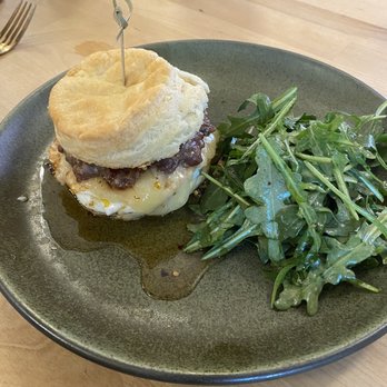 Almost Home General - Hot biscuit sandwich-breakfast sausage, Vermont cheddar & fried egg on a homemade biscuit - Breakfast & Brunch Near Me - Lincroft, New Jersey Almost Home General - Hot biscuit sandwich-breakfast sausage, Vermont cheddar & fried egg on a homemade biscuit - Breakfast & Brunch Near Me - Lincroft, New Jersey