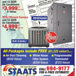 Staats Service Today - Currently scheduling FREE estimates for replacement HVAC units! Best deal of the year so far!! Help us hit 5000 systems sold!