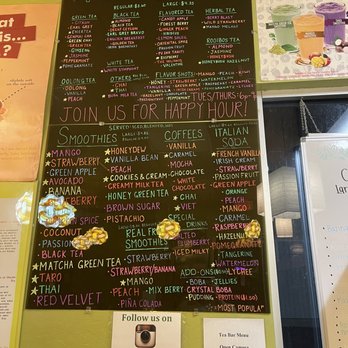 Boba Tea Bar - Menu as of 3/4/2021 - Coffee & Tea Near Me - Bakersfield, California