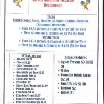 Marcos Authentic Mexican Food - Tacos/Side/Drinks - Mexican Near Me - Moultrie, Georgia Marcos Authentic Mexican Food - Tacos/Side/Drinks - Mexican Near Me - Moultrie, Georgia