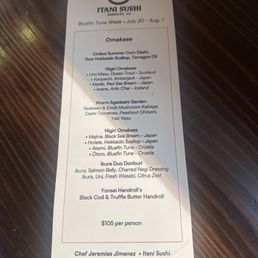 Omakase Menu
