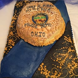 Checkerboard Cheesecake - This was for police chief retirement party very sad looking cake.