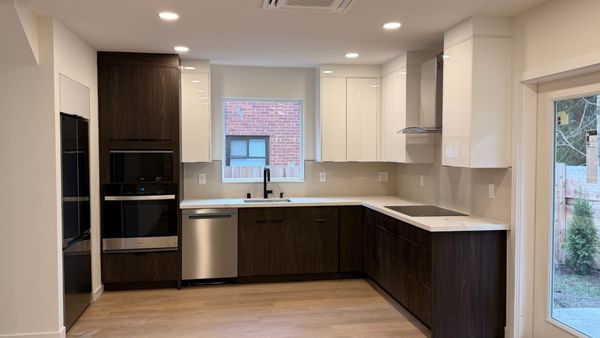 DADU build - Completed a full DADU new-construction project from the ground up—featuring Euro-style two-tone cabinetry, custom millwork throughout, and a fresh, precision install for a modern, cohesive finish.